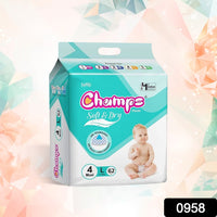 0958 Champs Soft and Dry Baby Diaper Pants 62 Pcs (Large Size L62)