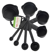 106 Plastic Measuring Cups and Spoons (8 Pcs, Black) bhavnagar mall
