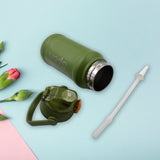 6734 Stainless Steel Double Wall Vacuum Insulated BPA Free Water Bottle, Sports Thermos Flask Keeps Hot 12 Hours, Cold 24 Hours for Traveling, Running, Camping, Biking (1000 ML)