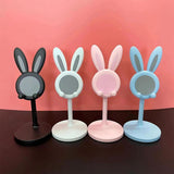 7774 Cute Bunny Phone Stand, Angle Height Adjustable Phone Stand for Desk, Kawaii Phone Holder Desk Accessories, Easter Bunny Gifts Favor for Girl & Boys Accessories for Phone, Tablet, Easter Gifts Favors