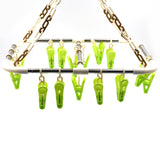 1567  STRONG CLOTHESPIN RACK LAUNDRY DRYING RACK, CLOTHES HANGERS WITH 15 CLIPS, CLIP HANGER DRIP HANGER FOR DRYING UNDERWEAR, BABY CLOTHES, SOCKS, BRAS, TOWEL, CLOTH DIAPERS, GLOVE, HIGH QUALITY MATERIAL