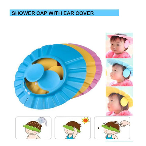 0378 Adjustable Safe Soft Baby Shower cap bhavnagar mall