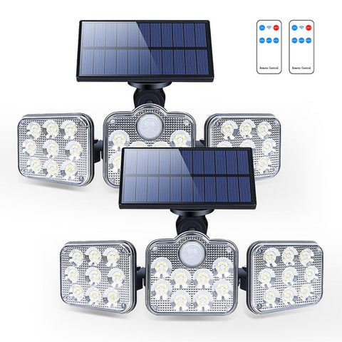 Solar Outdoor Lights 138 LED 3-Head Adjustable 360°Rotating Wide-Angle