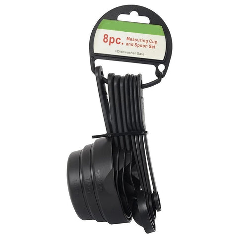 106 Plastic Measuring Cups and Spoons (8 Pcs, Black) bhavnagar mall