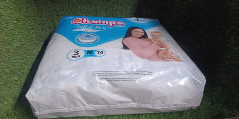 0959 Champs Soft and Dry Baby Diaper Pants 74 Pcs (Medium Size  M74)