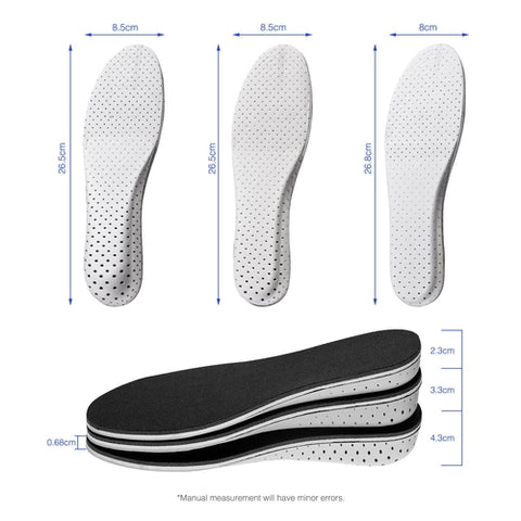 Men Women Invisible Height Increase Insoles Heel Lift Taller Shoe