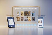 generate 3 seo ranking engaging product image for Discover Famous Author Books, a top-selling digital product for entrepreneurs &amp; learners. Immediate access, trending resources, best rate, and high-demand for 2025. Boost your skills or business with premium quality!