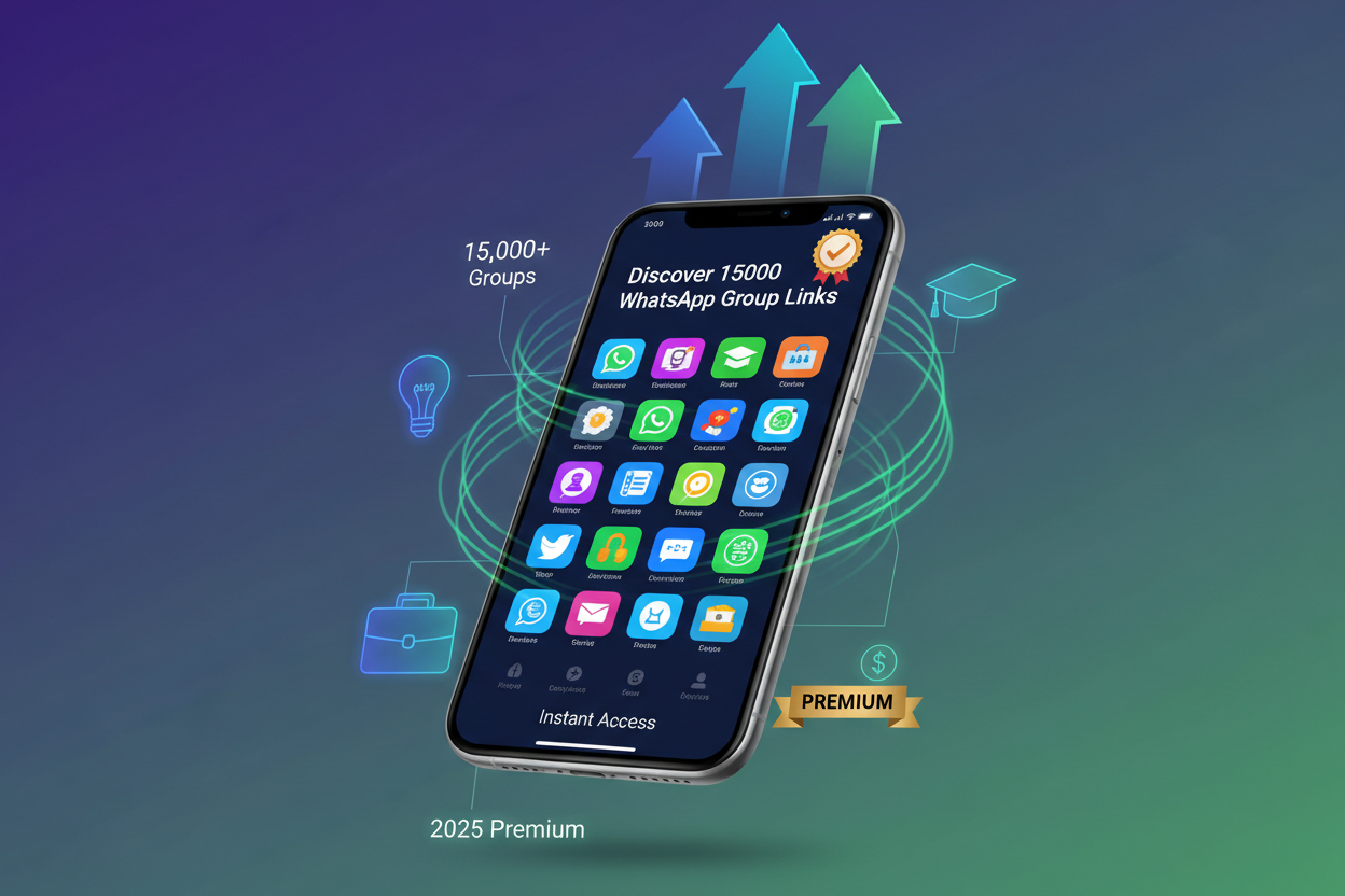 generate seo ranking engaging product image for Discover 15000 Whatspp Group Links, a top-selling digital product for entrepreneurs &amp; learners. Immediate access, trending resources, best rate, and high-demand for 2025. Boost your skills or business with premium quality!