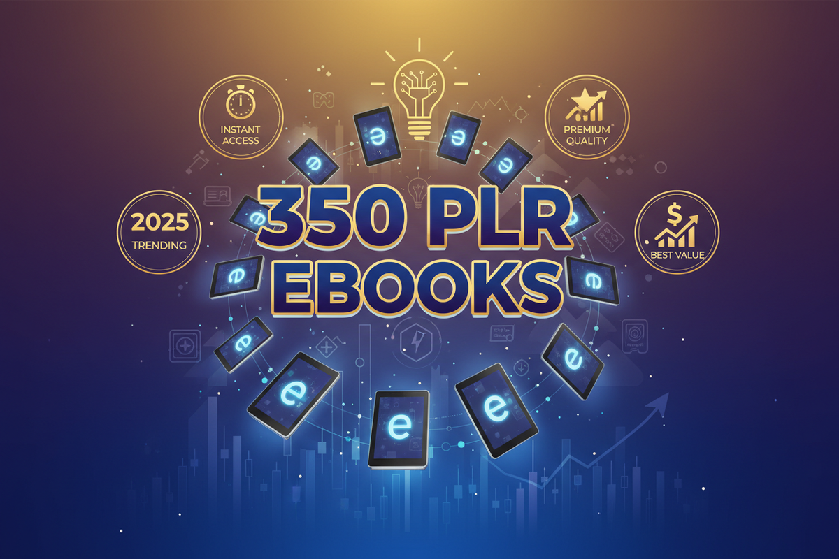 generate seo ranking engaging product image for Discover 350 PLR EBOOKS, a top-selling digital product for entrepreneurs &amp; learners. Immediate access, trending resources, best rate, and high-demand for 2025. Boost your skills or business with premium quality!
