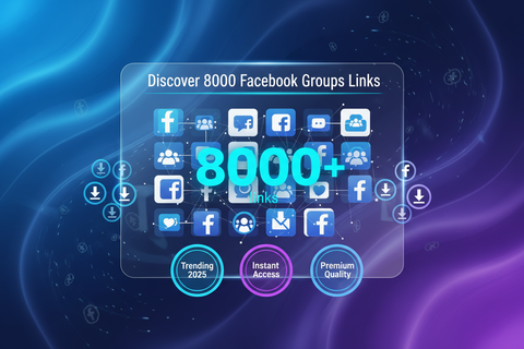 generate seo ranking engaging product image for Discover 8000 Facebook Groups Links, a top-selling digital product for entrepreneurs &amp; learners. Immediate access, trending resources, best rate, and high-demand for 2025. Boost your skills or business with premium quality!